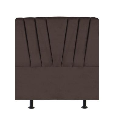 Imagem de Cabeceira Estofada Bélgica 90cm Solteiro Para Cama Colchão Box Quarto Suede Marrom - Aurora Line