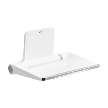 Imagem de predolo Assento de chuveiro dobrável cadeira de assento do banheiro montagem na parede segurar até 440lb banco banho assento cadeira de chuveiro para