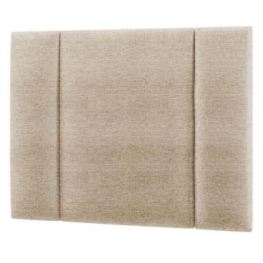 Imagem de Cabeceira Estofada Cama Box Solteiro Com Led Moderna 90 Cm Cor:linho Bege