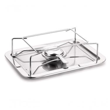 Imagem de Réchaud Retangular Sem Placa Difusor Inox Restaurante Buffet