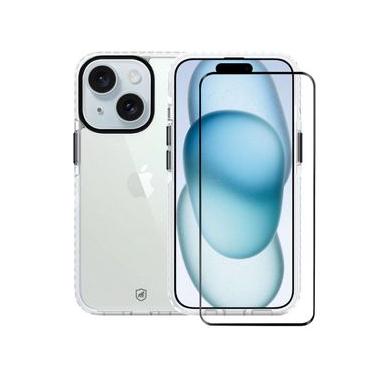 Imagem de Kit Capa Urus Branca e Pelicula Ultra Glass para iPhone 15 - Gshield