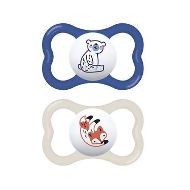 Imagem de Kit com 2 Chupetas Supreme Bico de Silicone 6m+ Azul - MAM