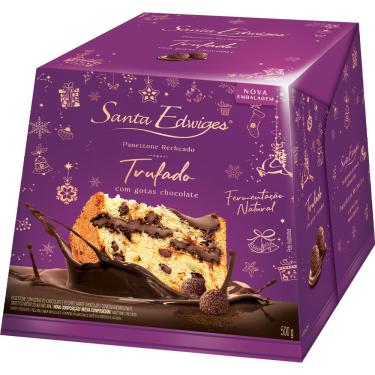 Imagem de Panettone Recheado Trufado com Gotas de Chocolate 500g - Santa Edwiges