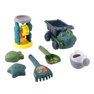 Imagem de TOPINCN Conjunto de pá de Caminhão de Construção de Dinossauro, Conjunto de Brinquedos de Praia para Crianças, para Brincar na Areia, Diversão na água, Ferramentas de Escavação Ao Ar