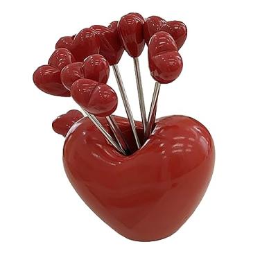 Imagem de Phefop Conjunto de Garfos de Frutas, Lindos Garfos de Frutas de Aço Inoxidável Com Suporte, Ferramentas Divertidas e Duráveis ​​para Sobremesas e, Perfeito para Festas e Reuniões Familiares (Em