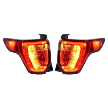 Imagem de KUAFU Lanterna traseira com lâmpadas compatíveis com Ford Explorer 2016-2019 lâmpada de freio traseira de halogênio lente vermelha + lente transparente de plástico