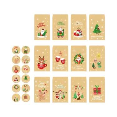 Imagem de Sacolas De Papel Kraft Para Natal 24/48PCS Envelope Para Embalagem De 