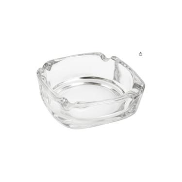 Imagem de Cinzeiro de Vidro Redondo Transparente, 11cm de Largura, 3,5cm de Altura, para Bar, Restaurante e Casa