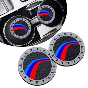 Imagem de Erivis 2 peças de porta-copos de carro para Hyundai Tuscon Santa Fe Palisade Elantra Kona Ioniq 5 acessórios Sonata, porta-copos de silicone antiderrapante com logotipo esportivo fluindo em 3 cores, 7