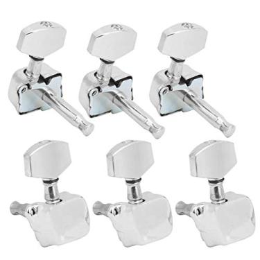 Imagem de Acouto Conjunto de Chaves de Afinação de Cordas de Alto Desempenho Guitarras Semifechadas - 6 Pinos de Afinação de Metal Com Parafusos e Buchas Roscadas - Peças de Instrumentos Musicais e à Prova de