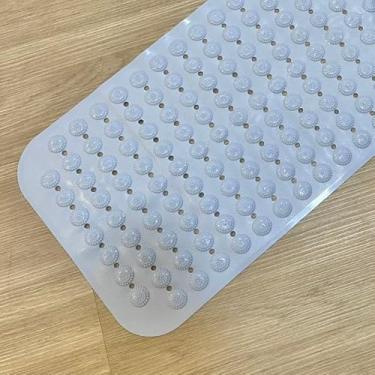 Imagem de Tapete Para Box Antiderrapante com Ventosas Tapete de Banheiro Massageador para os Pés Modelo Retangular (Azul Claro 539)