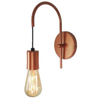 Imagem de Arandela Moderna Abajur de Parede - Luminária para Quarto e Cabeceira de Cama, Iluminação Suave LED Bivolt 110/220V, Design Minimalista para Decoração Contemporânea (Cobre,2)