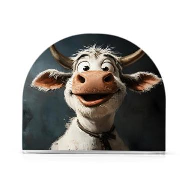 Imagem de JUZIHAI Porta-guardanapos de vaca engraçado para mesa dispensador de guardanapo de acrílico para mesa suporte de lenços independente para cozinha sala de jantar bar festa decoração de casa