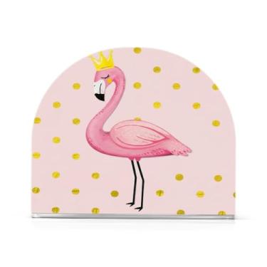 Imagem de Qilmy Porta-guardanapos de acrílico flamingo, suporte de lenços de mesa independente transparente, dispensador de papel de coquetel para cozinha, jantar, restaurante, bar, decoração, 1 pacote