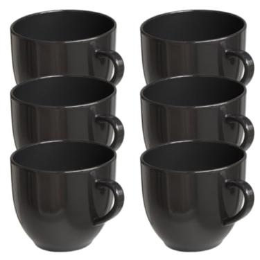 Imagem de Xicaras De Café Chá Porcelana Chicara Xicara(Xicara Preta 6 un)