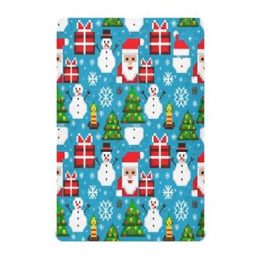 Imagem de JUZIHAI Lençol de berço 99 x 68,5 cm, elementos natalinos, macio, respirável, elástico para meninos e meninas, lençol de brincar para berço padrão e cama de criança pequena