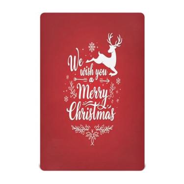 Imagem de Qilmy Lençóis de bebê Merry Chrismas Christmas, macio, respirável, de microfibra elástica, lençol com elástico para meninos e meninas, lençol de baixo com elástico, 99 cm x 68,5 cm, capa de colchão