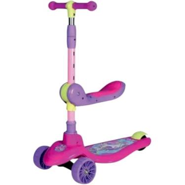 Imagem de Patinete Infantil 2 em 1 com Assento Removível Rosa - Brinquedo para Crianças 3 Rodas Altura Ajustável Meninas