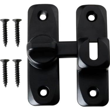 Imagem de ZCZQC Fechadura de porta de celeiro de liga de alumínio 90/180 graus, trava de ângulo reto, trava antifurto com parafusos para galpões, armários, hotéis, banheiros, fechaduras para animais de