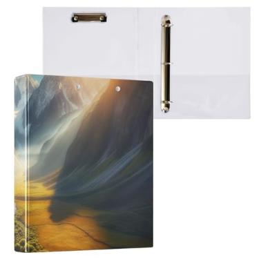 Imagem de Pasta de prancheta de paisagem redonda com 3 anéis organizadores de fichário de 2,5 cm, pacote com 2