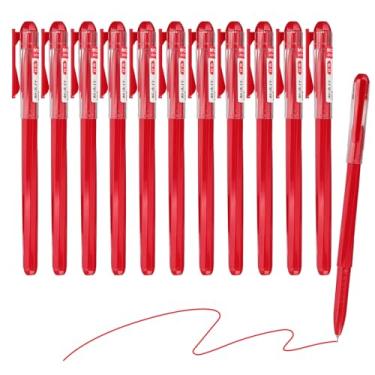 Imagem de PATIKIL Caneta de gel de ponta média 0,5 mm, 12 peças de caneta esferográfica de tinta gel vermelha lisa para escritórios em casa, anotações, diário, negócios, estilo 9