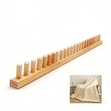 Imagem de QAMGCYW Tear de fio grosso de 190 cm, tear de tricô manual para iniciantes com moldura de madeira destacável, tamanho ajustável, sem agulhas, tear de tecelagem de manta DIY, madeira premium sem