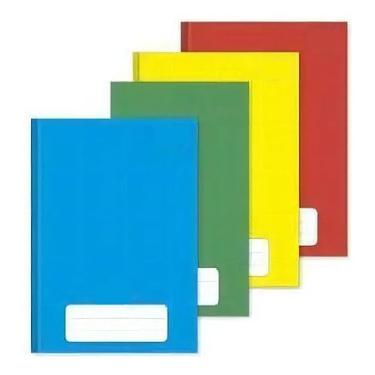 Imagem de Kit 4 Caderno Escolar Pequeno ¼ Brochura Capa Dura 96 Folhas