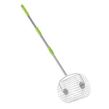 Imagem de Luocute Seletor de Bolas de Tênis, Rolo Coletor de Pickleball de Aço Inoxidável para Coletar Bolas de Tênis Sem Dobrar, Alça Ergonômica Com Design Telescópico para Várias Superfícies de (S)