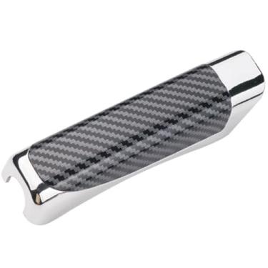 Imagem de Capa de freio de mão de fibra de carbono – ajuste universal para carros, SUVs e caminhões – resistente a arranhões e impactos, preta