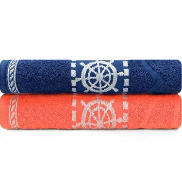 Imagem de Jogo de Toalha Praia e Piscina Banhão Gigante 100% Algodão Felpuda 2 Peças Marcotex