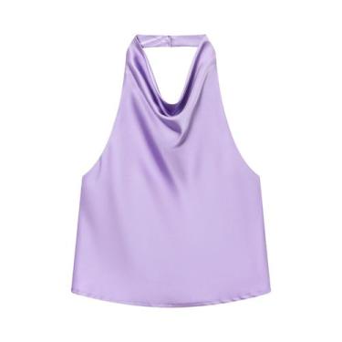 Imagem de Top Feminino Sexy Com Decote Halter E Costas Descobertas, Moda De Rua 