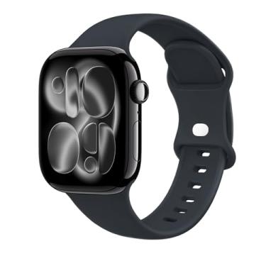 Imagem de STG Sport Pulseira de relógio compatível com Apple Watch de 38 mm, 40 mm, 41 mm, 42 mm, 44 mm, 45 mm, 49 mm, P/M e M/G para mulheres/homens, à prova d'água, silicone macio, acessórios para iWatch Ultra SE Series 8/7/6/5/4/3/2/1 (38mm/40mm/41mm S/M, Midnight)