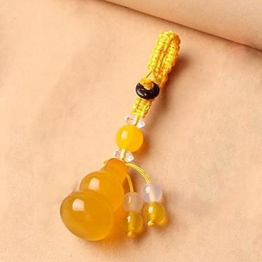 Imagem de Porta-chaves de jade cuia de proteção rodoviária cabaça jade chaveiro de ágata cabaça joias pingente calcedônia cabaça, Estilo 3, G