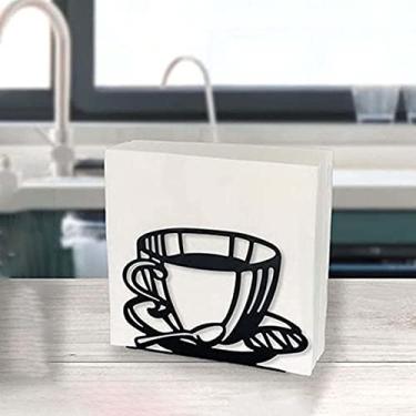 Imagem de Capa para caixa de lenços de papel Porta-guardanapo porta-toalha vertical dispensador de lenços para barra festas estúdio(Preto)