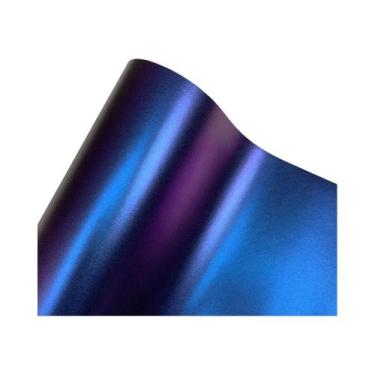 Imagem de Filme Vinílico Metálico Camaleão Roxo a Azul Com Brilho Para Envelopam