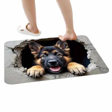 Imagem de Tapetes 3D Ilusão De Ótica - Capacho Macio Antiderrapante de Secagem Rápida com Esquilo e Cão,Carpete 3D Com Efeito Visual De Ilusão Óptica,Para Festas e Celebrações Decoração de Casa