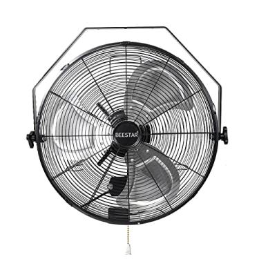 Imagem de BEESTAR Ventilador de montagem na parede de alta velocidade de 45,7 cm, ventilador industrial com ventilação comercial de 3 velocidades, fácil operação e inclinação de 270 graus, ventilador de metal