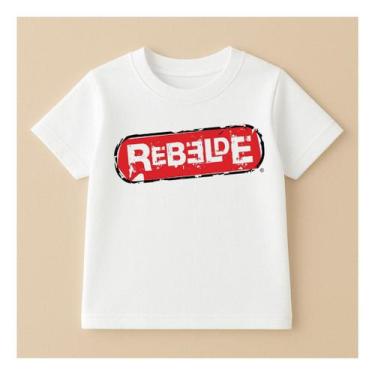 Imagem de Camiseta Infantil Rbd Rebelde Branca Logo Red 100% Algodão - NoBrand, 