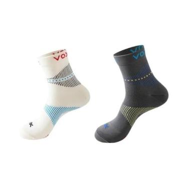 Imagem de Meias De Compressão Brancas Masculinas (2 Pares) Para Suporte Da Fasci