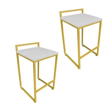 Imagem de CONJUNTO 02 BANQUETAS PIETRA SUEDE CINZA