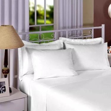 Imagem de Jogo de Cama Est Premium Linha Queen Branco - 100% Algodão - Estampari