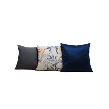 Imagem de Capas Almofadas 45 x 45 Estampa Floral Conjunto 3 Peças - Nallu Decor