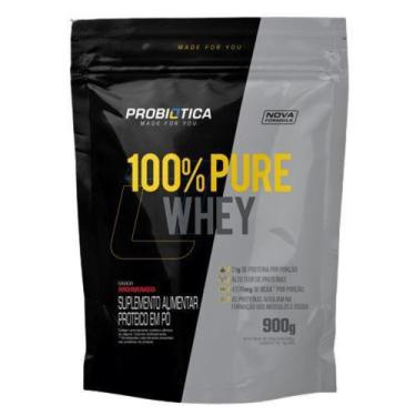 Imagem de 100% pure whey probiotica refil 900g - morango, Morango, Unico