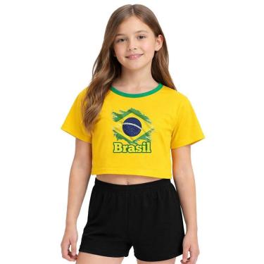 Imagem de Camiseta Cropped Juvenil Look Jeans Bandeira Brasil - 6 - MARINHO-Feminino