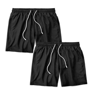 Imagem de Kit 2 Shorts Bermuda Masculino Tactel Liso Praia Academia-Masculino