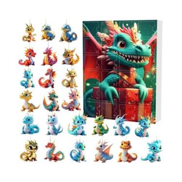 Imagem de Calendário Do Advento De Natal Com Tema De Dinossauro, 24 Dias, Brinqu