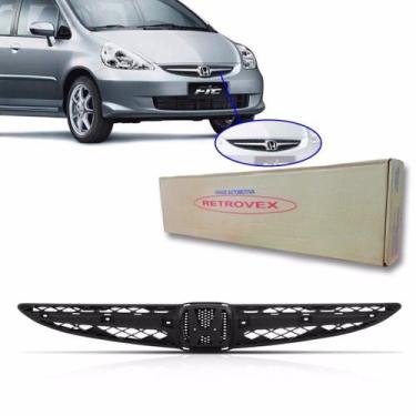 Imagem de Grade Parachoque Honda Fit 2007 2008 Superior Preta - RETROVEX