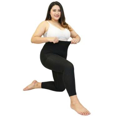 Imagem de Meia Calça Legging Térmica Plus Size 46 ao 50 Cintura Alta Sem Pé Segu