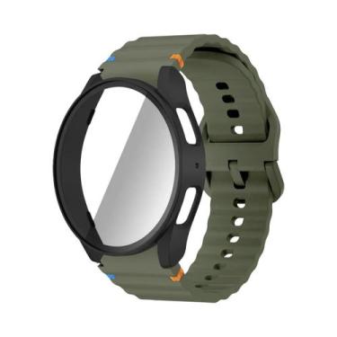 Imagem de Pulseira De Silicone Para Relógio Samsung Com Capa De PC E Protetor De