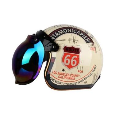 Imagem de Capacete De Motocicleta Vintage 3/4 Aberto Para Homens E Mulheres, Clá